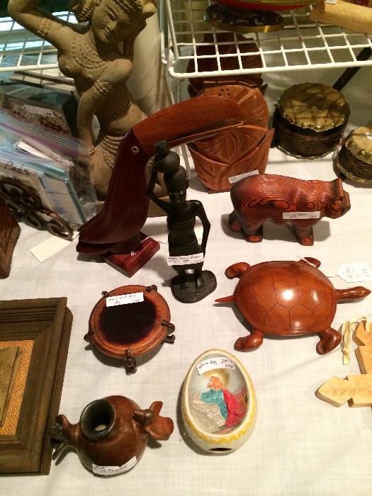  Hand carved souvenirs animals from world travels