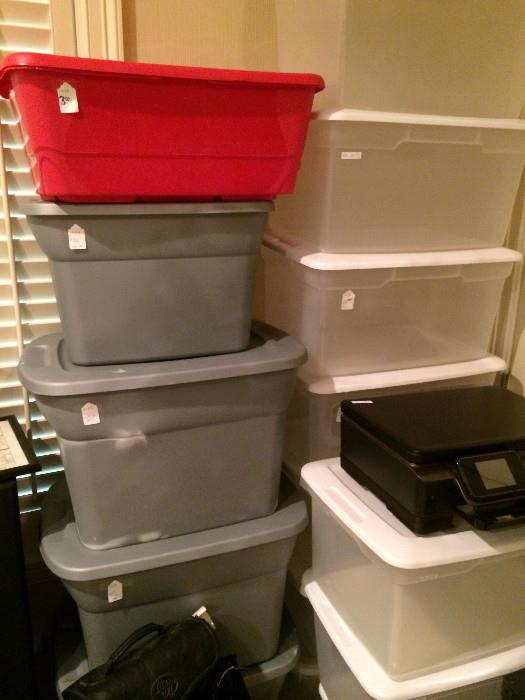                         Organizing storage tubs