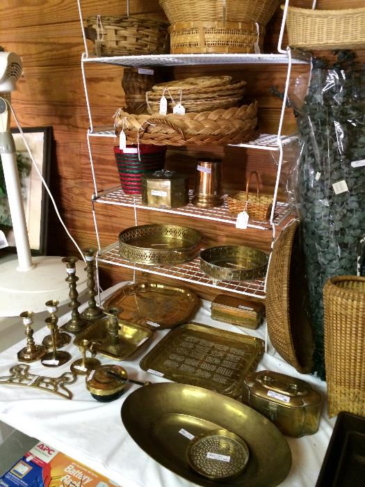           Many brass items; huge array of baskets