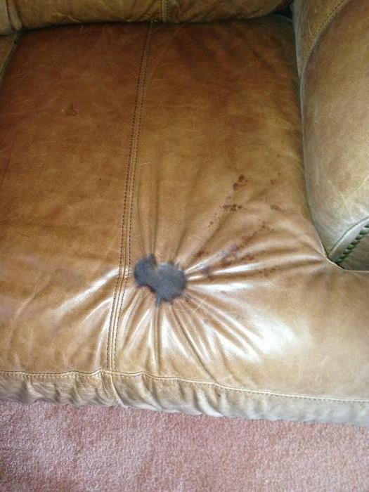 Damage to sofa
