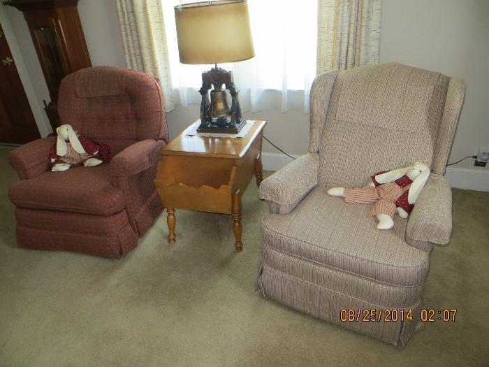 The Lounge Chair on the left Was SOLD to a family member. Plus the Liberty Bell lamp was SOLD to a family member.