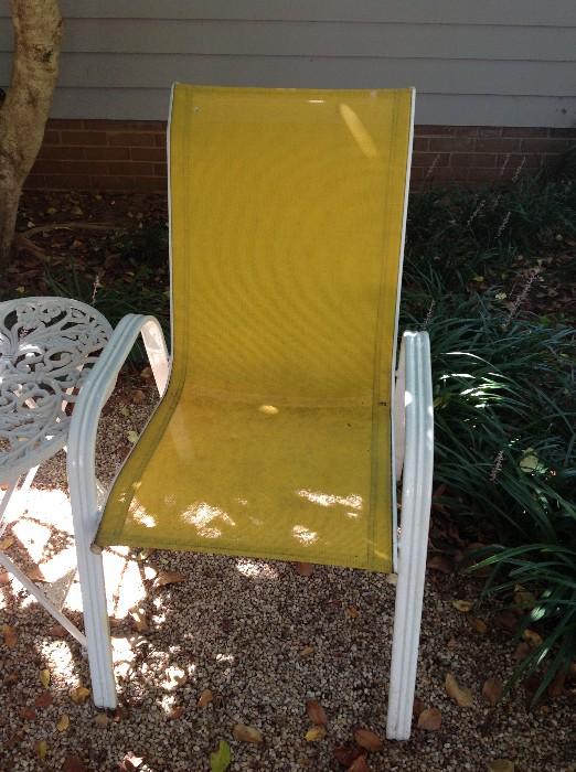 Yellow Fabric Patio Chair - Detail