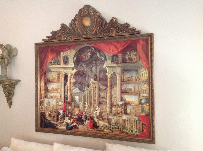 Large Oil Painting w/ Ornate Frame