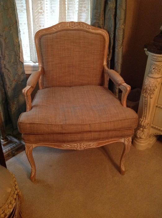Queen Anne Style Upholstered Chair - 1 of 2