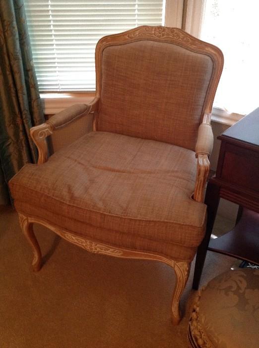 Queen Anne Style Upholstered Chair - 2 of 2