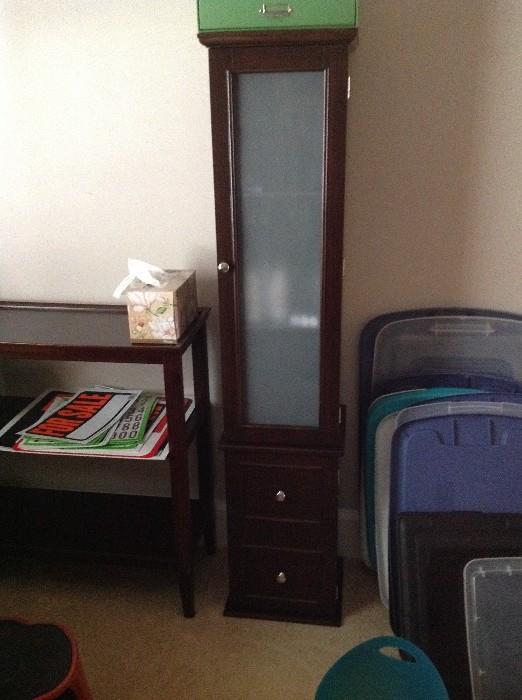 Tall & Slender Decorative Cabinet w/ Two Drawers