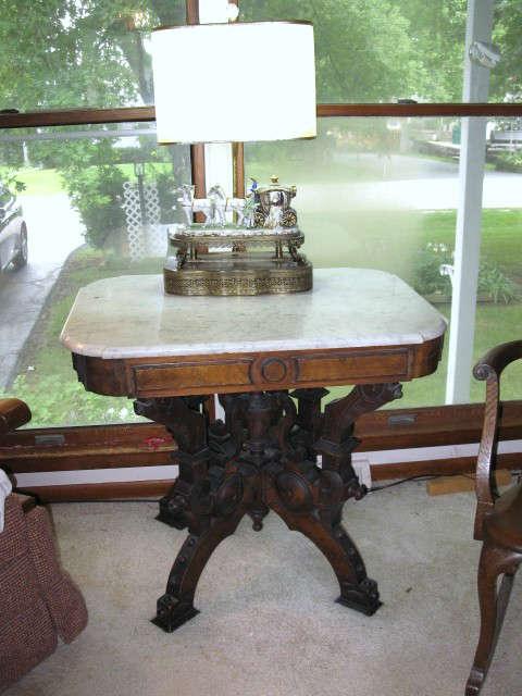 Beautiful ornate Victorian marble top table
