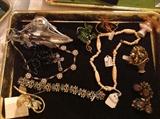 Rhinestones galore....Pen tray, rosary