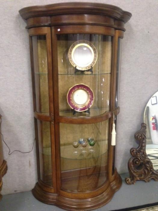 Curved Glass Curio Cabinet