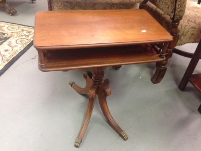 Two Tiered Mahogany Side Table