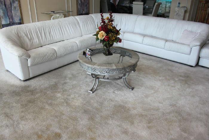 Gorgeous White Leather Sectional