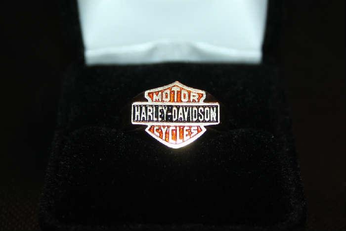 Gold Harley Davidson Ring