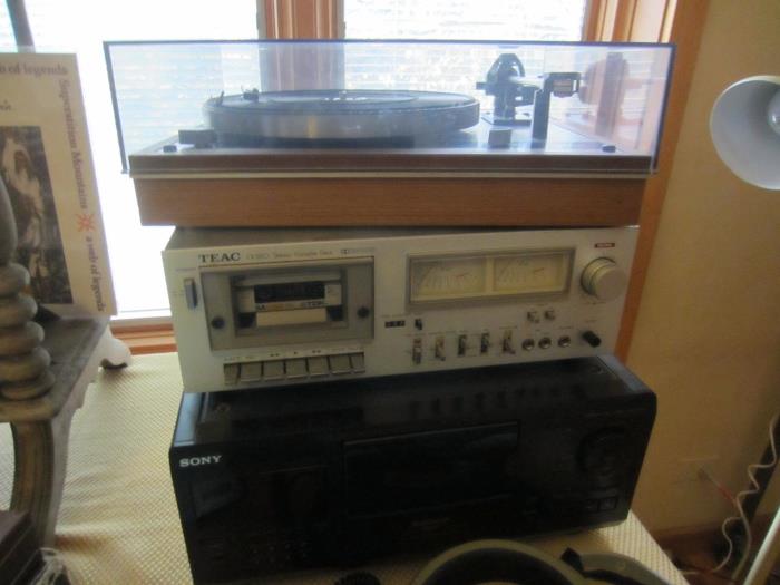 Teac cassette deck, Sony receiver