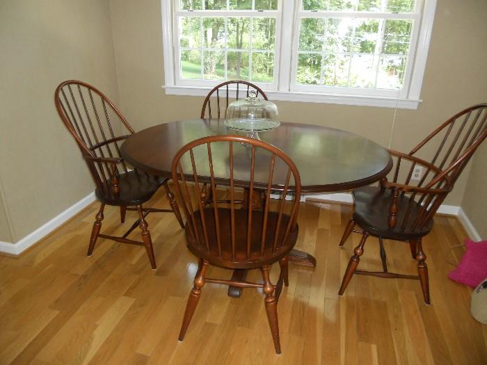 Cherry Dinette Suite with Windsor Chairs--2 Armchairs and 2 with no arms