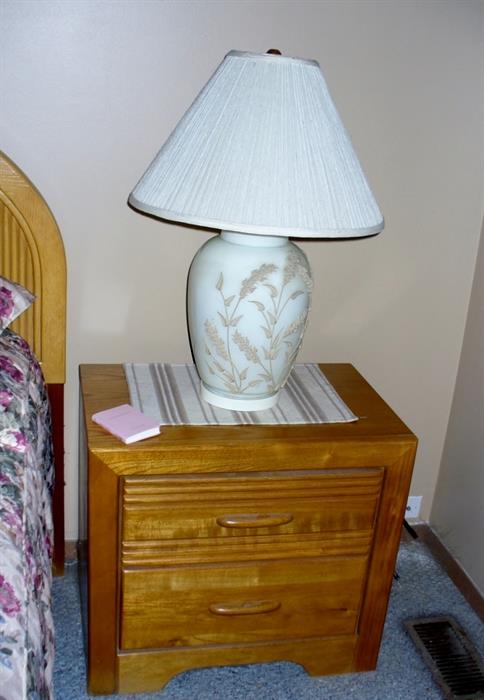 bedside table & lamp