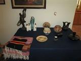 signed indian pottery & other indian items