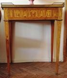 "Louis XVI STYLE" Small Writing Table with Part-Gallery, INLAY & BRONZE ORMOLU