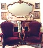 Grand Gilt-Framed Mirror over the fireplace