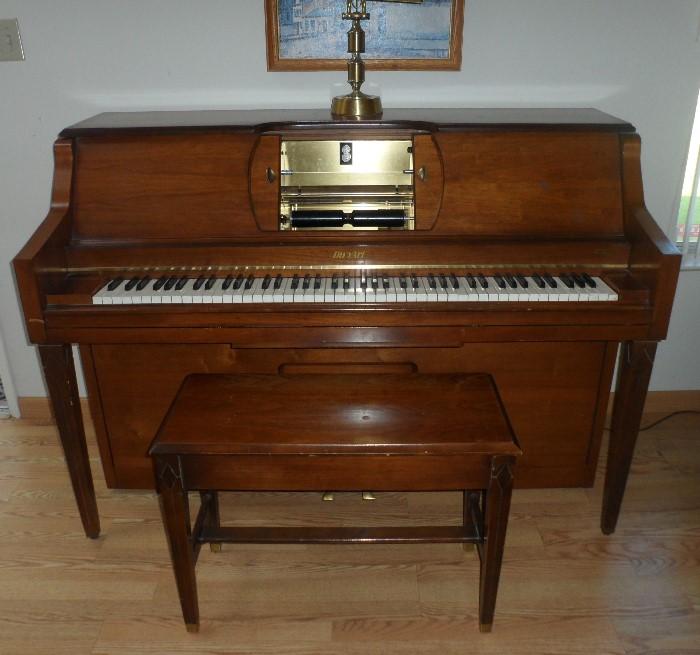Duo/Art Player piano and bench.  Comes with reels.