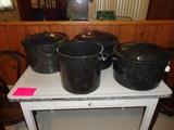 Large enamel pots