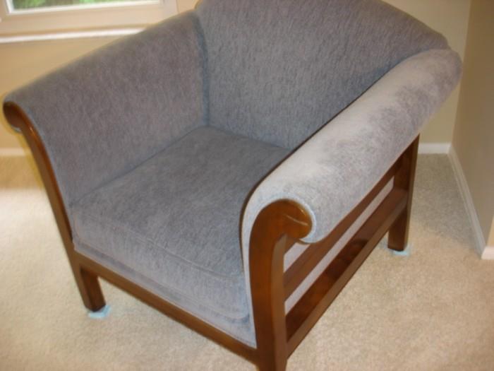 C. R. Laine blue chair wood frame