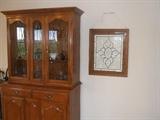 Ethan Allen china cabinet and leaded glass window