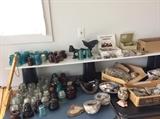 insulators and gem stones, rocks and Petoskey stones