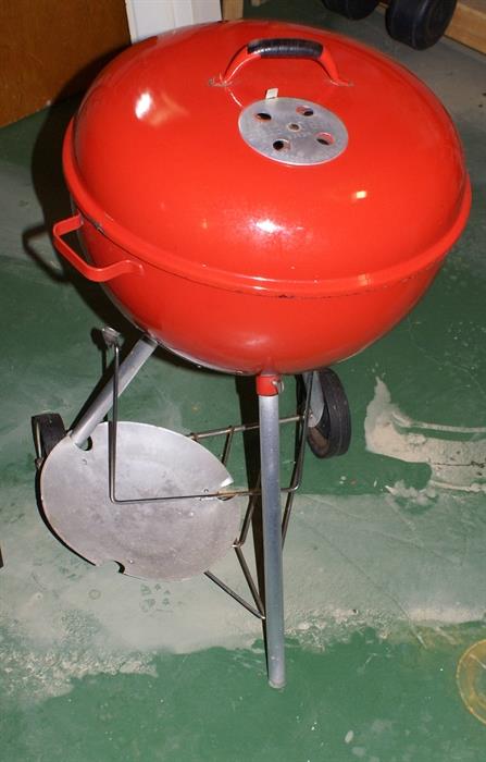 C.1960's Bright Red Weber Charcoal Grill 