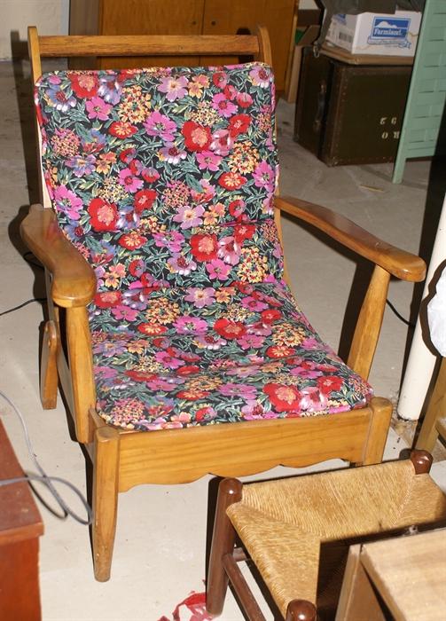 Blond Retro Wooden Arm Chair