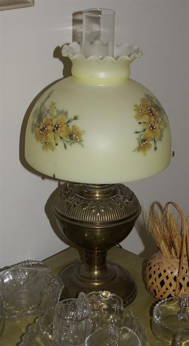 Satin Glass Hurricane Table Lamp