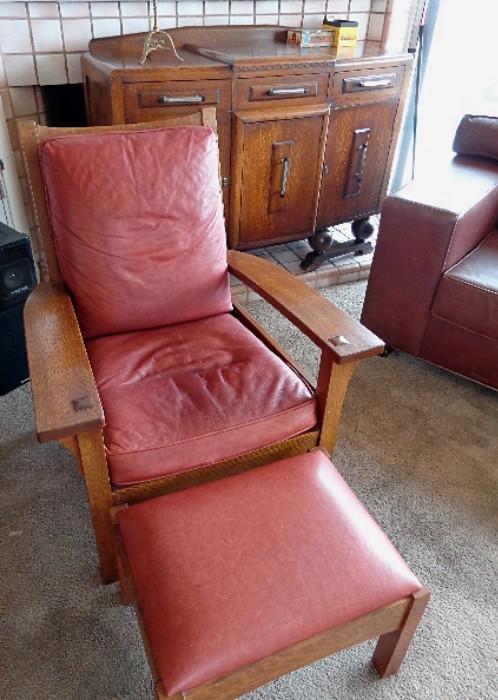 Stickley Armchair and footstool