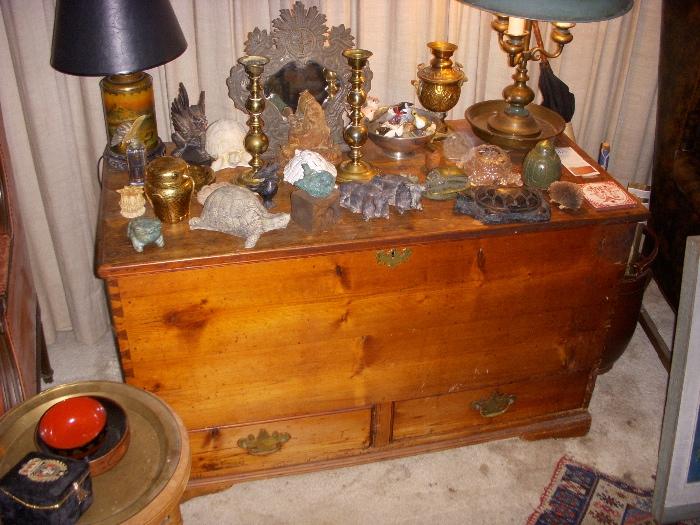 BLANKET CHEST 1ST HALF 19TH C AND TURTLES 