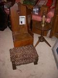 EARLY 19TH C CHILDS ROCKER AND FOOT STOOL