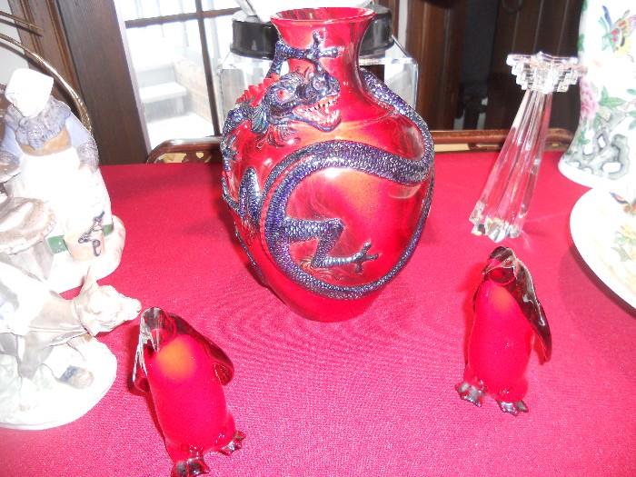 Royal Doulton Flambe dragon vase