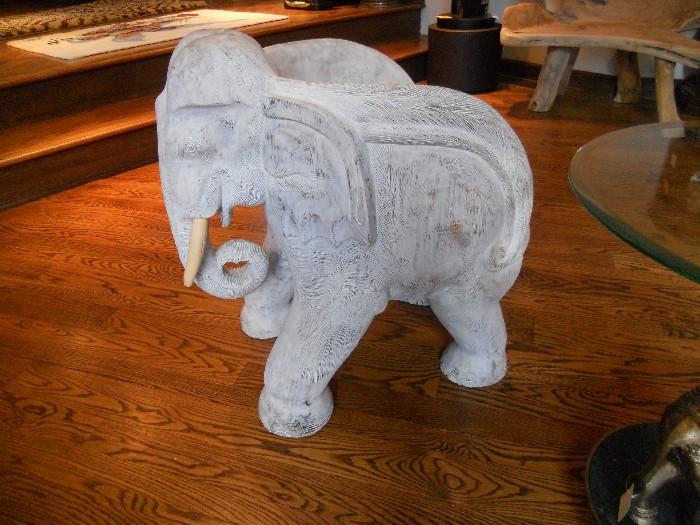 Large elephant wooden carved chair