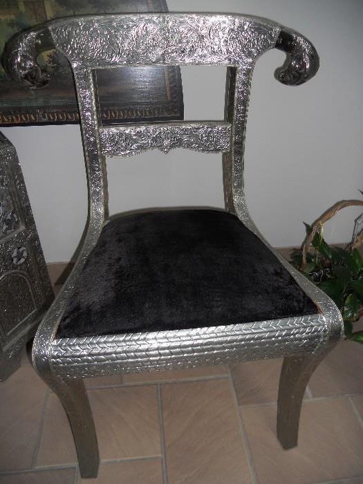 Anglo Indian metal clad chair