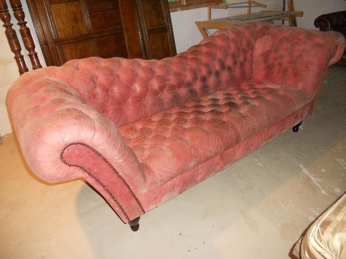 really cool leather tufted sofa