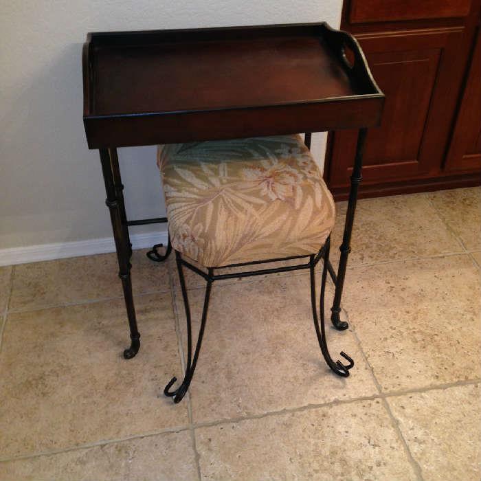 Tray Side Table, Stool