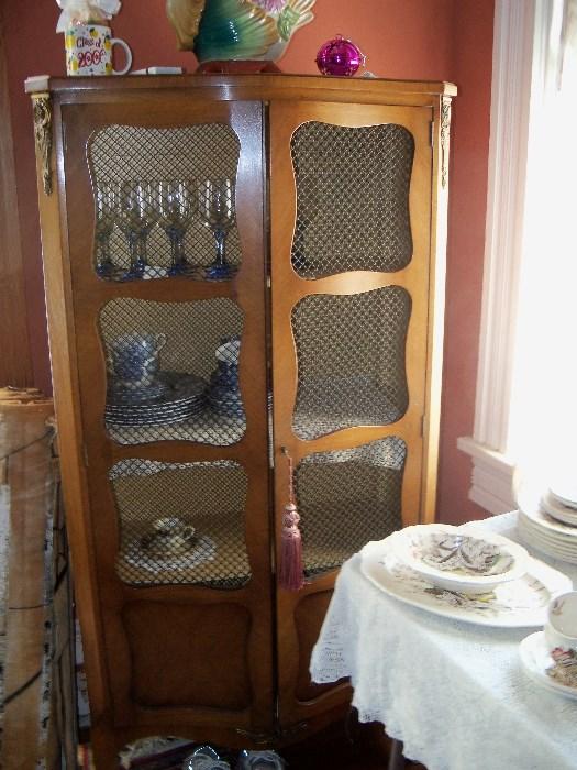 lovely French vintage display cabinet pie pastry safe 