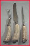 Rare Gorham Sterling Silver & Antler Carving Set