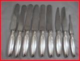 RARE SET OF ANTIQUE CHRISTOFLE SILVER DINNER KNIVES IN THE "MARIE ANTOINETTE" PATTERN