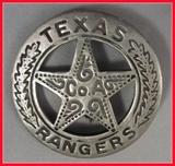 VINTAGE TEXAS RANGERS BADGE MADE FROM SILVER SPANISH PESO COIN