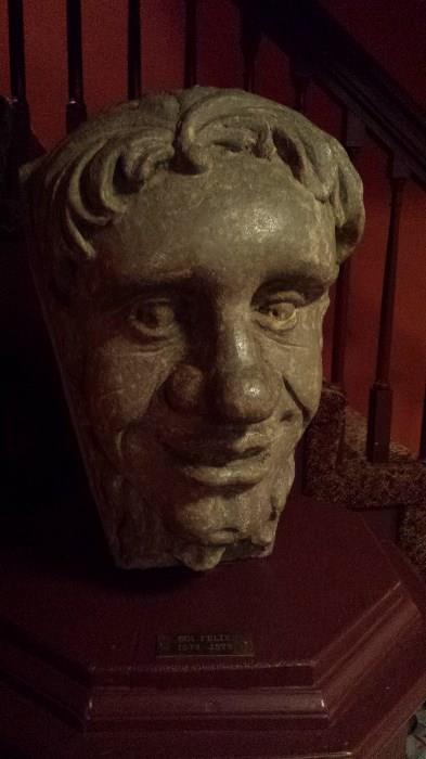 Large concrete bust from the Electric Theatre, 501 Felix