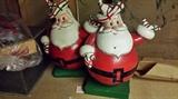 Much vintage Christmas, pair of Santa's from Derg Bodenhausen Dept. Store.