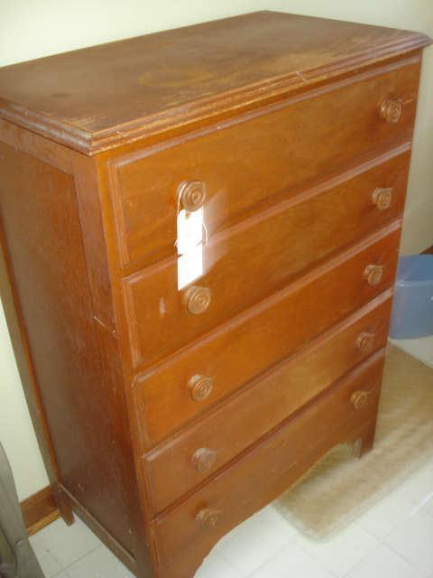 poplar, 5 drawer chest