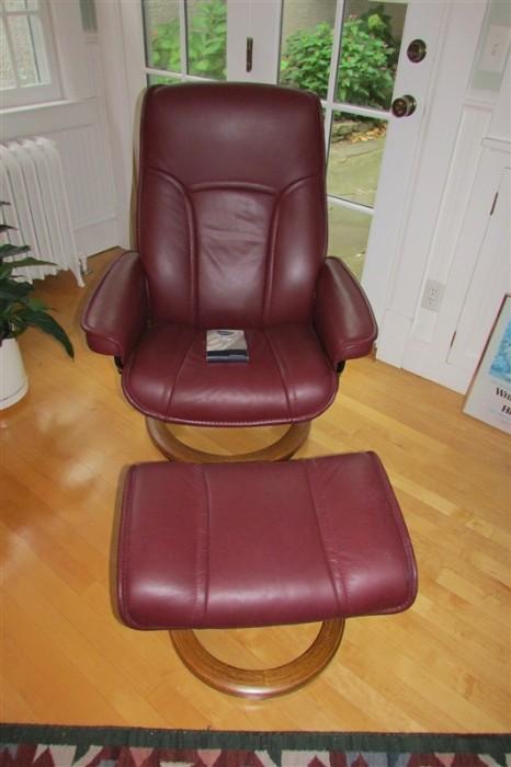 Perfect Condition Stress Less Chair & Ottoman