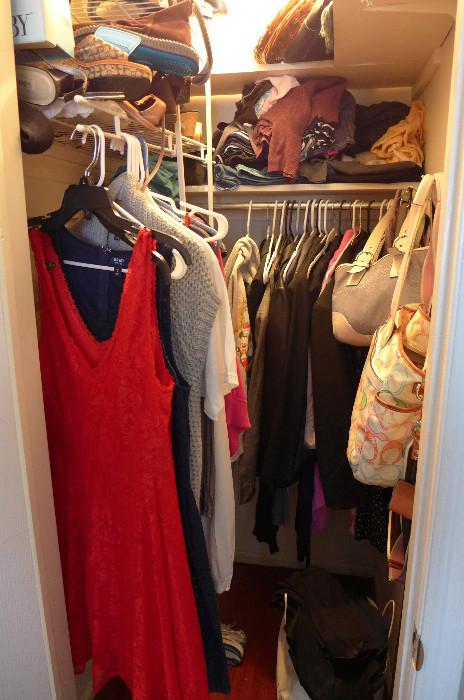 Closets full of great clothing and accessories.