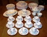 73 piece set of Shelley "Bridal Rose" bone china in excellent condition