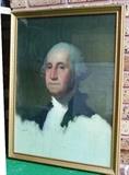 Large framed portrait print of George Washington