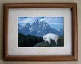 Dick Sorenson, Casper artist, painting "White Bison", 2004, 9" x 12"